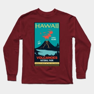 Hawaii Volcanoes National Park Aged Look Long Sleeve T-Shirt